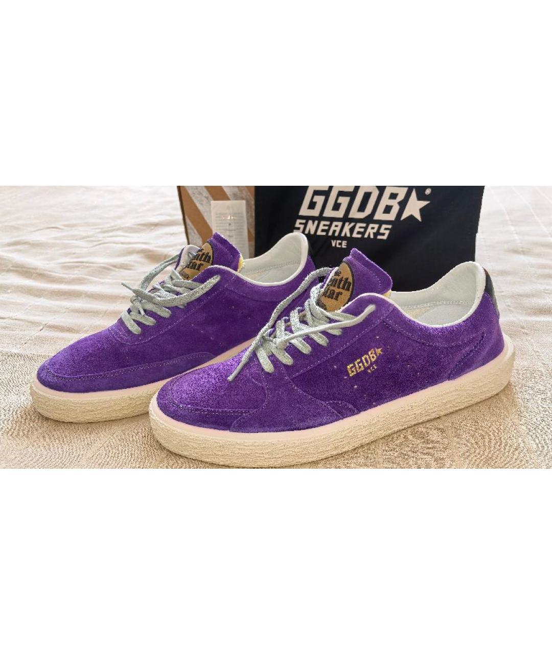 GOLDEN GOOSE Фиолетовые кожаные кеды, фото 9