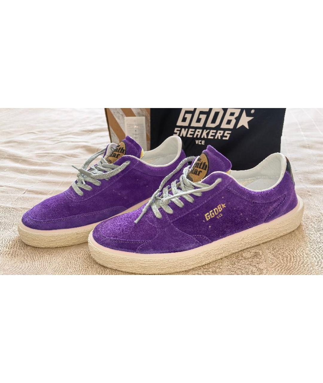 GOLDEN GOOSE Фиолетовые кожаные кеды, фото 3