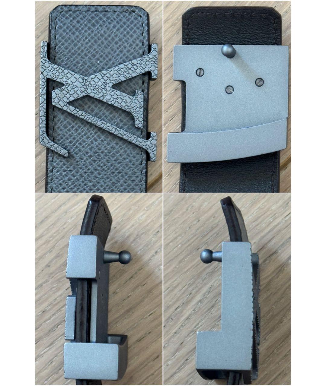 LOUIS VUITTON Серый кожаный ремень, фото 2
