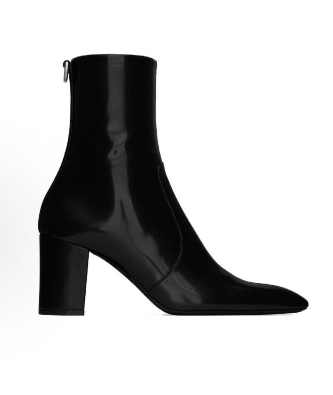 SAINT LAURENT Черные полусапоги из лакированной кожи, фото 7
