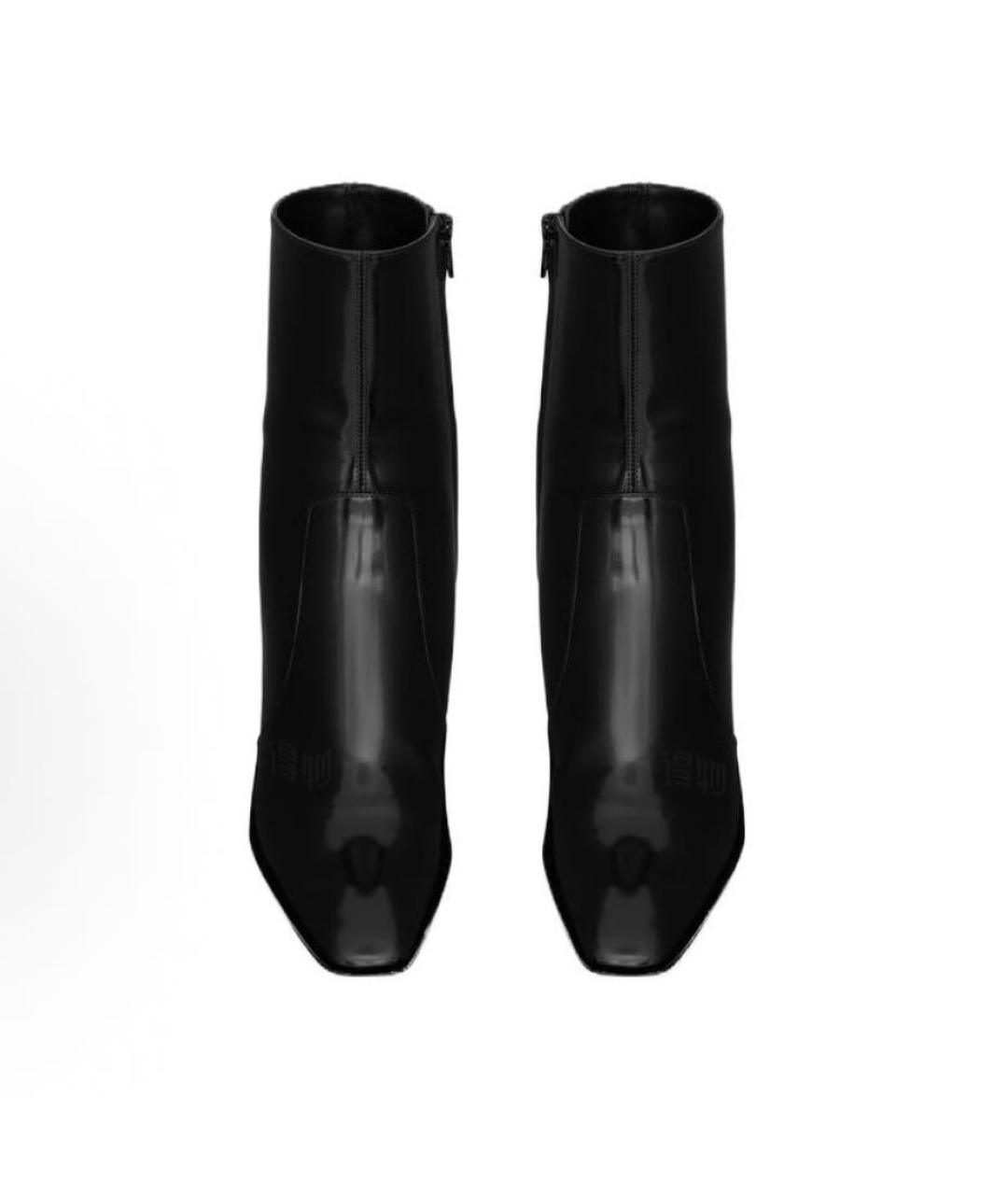 SAINT LAURENT Черные полусапоги из лакированной кожи, фото 3