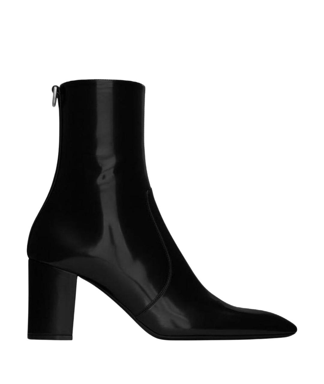 SAINT LAURENT Черные полусапоги из лакированной кожи, фото 1