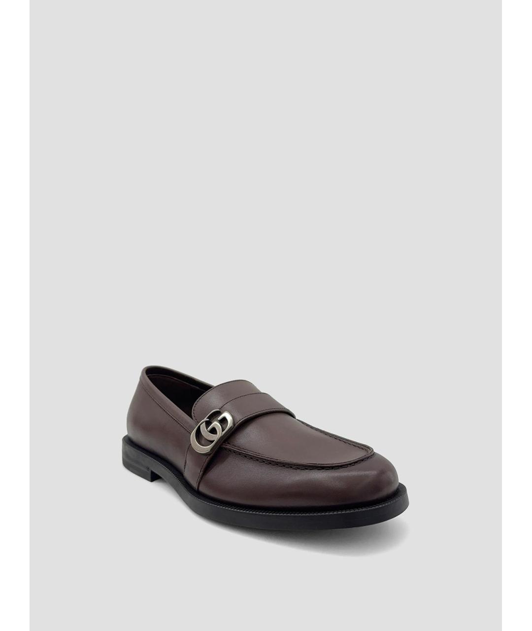 GUCCI Коричневые кожаные лоферы, фото 2
