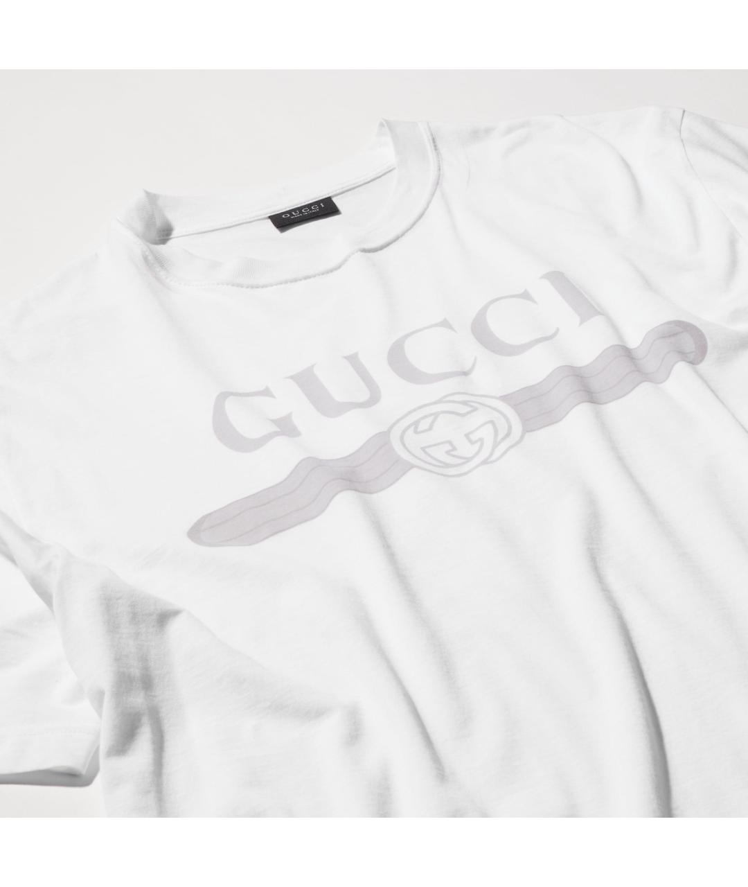 GUCCI Белая хлопковая футболка, фото 3