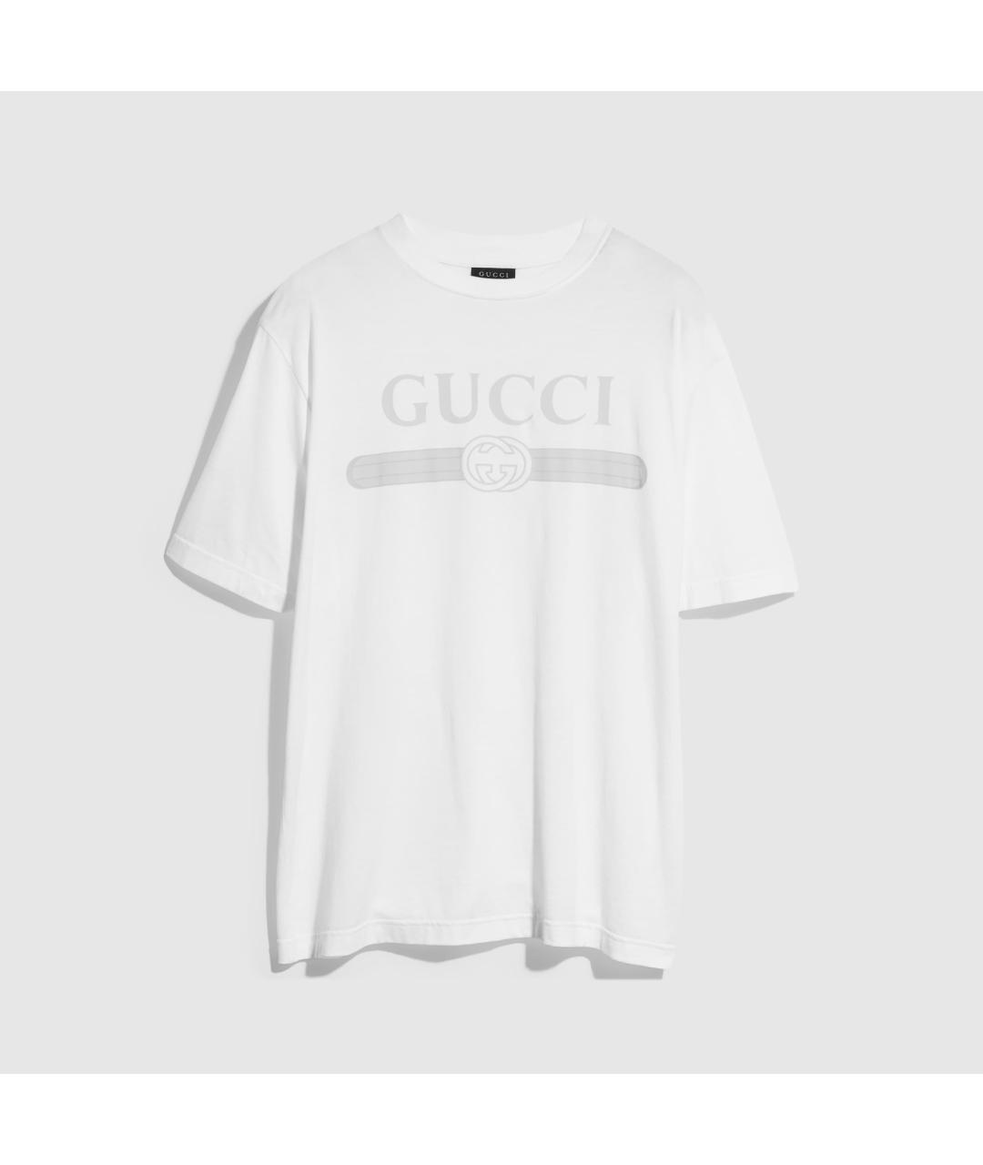 GUCCI Белая хлопковая футболка, фото 4