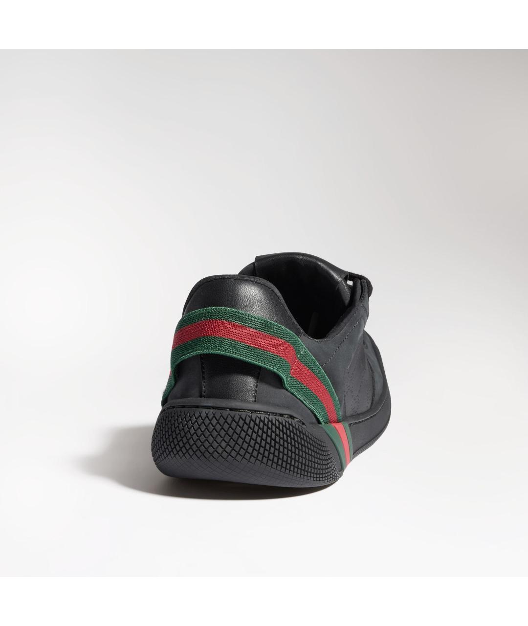 GUCCI Черные кожаные низкие кроссовки / кеды, фото 2