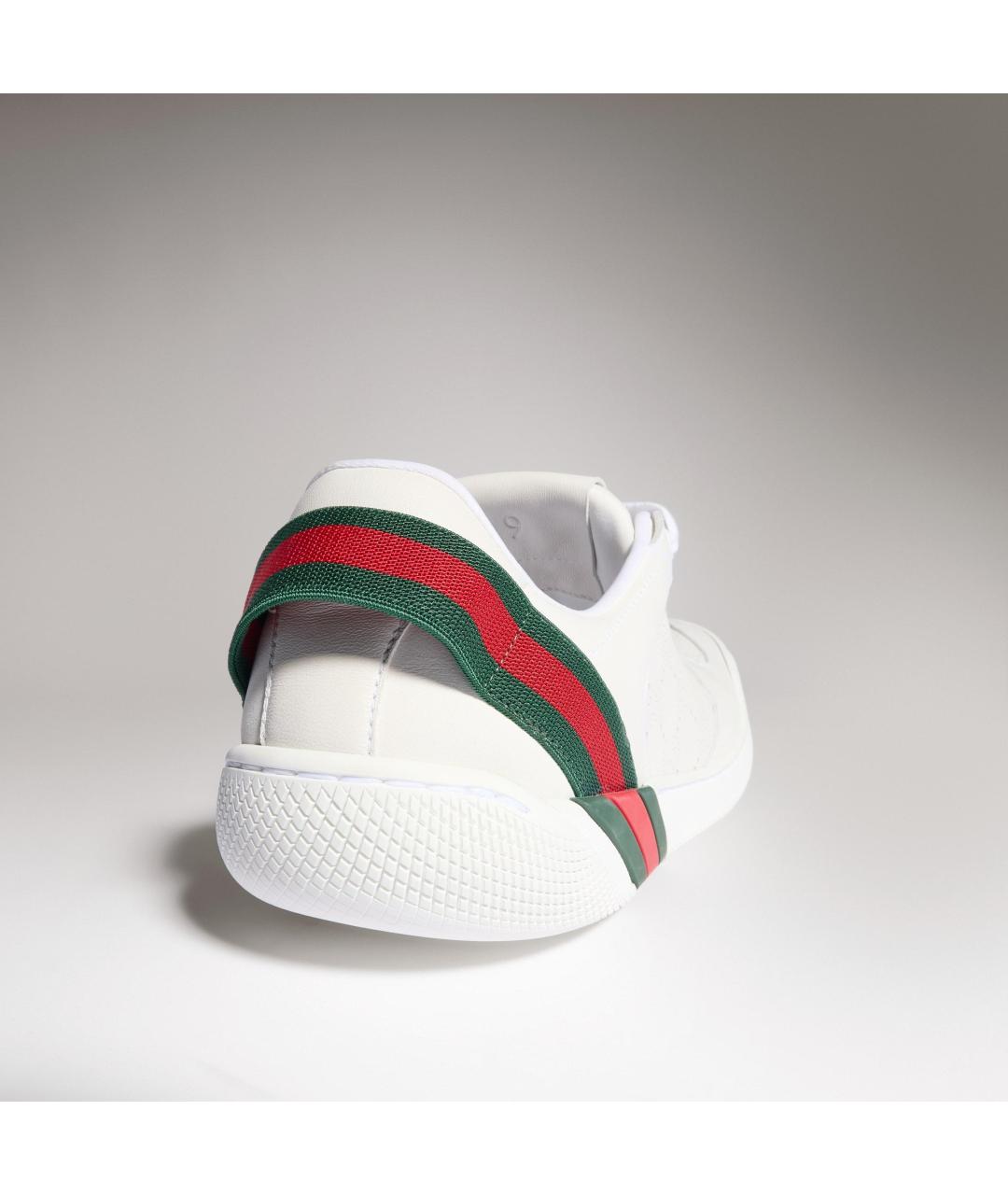 GUCCI Белые кожаные низкие кроссовки / кеды, фото 2