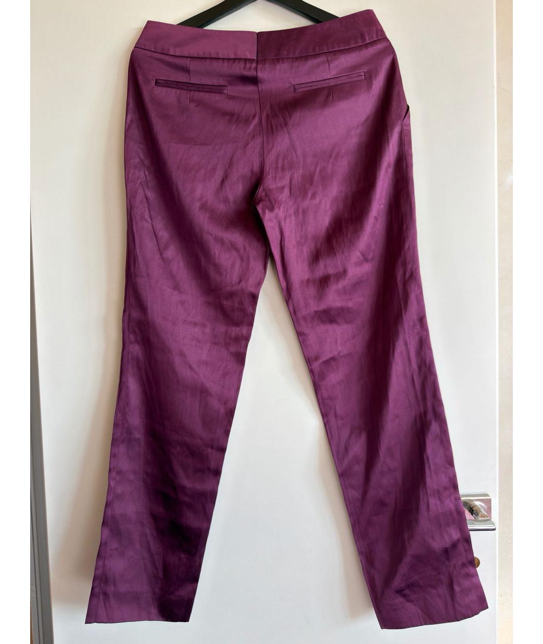 ESCADA Фиолетовые шелковые прямые брюки, фото 2