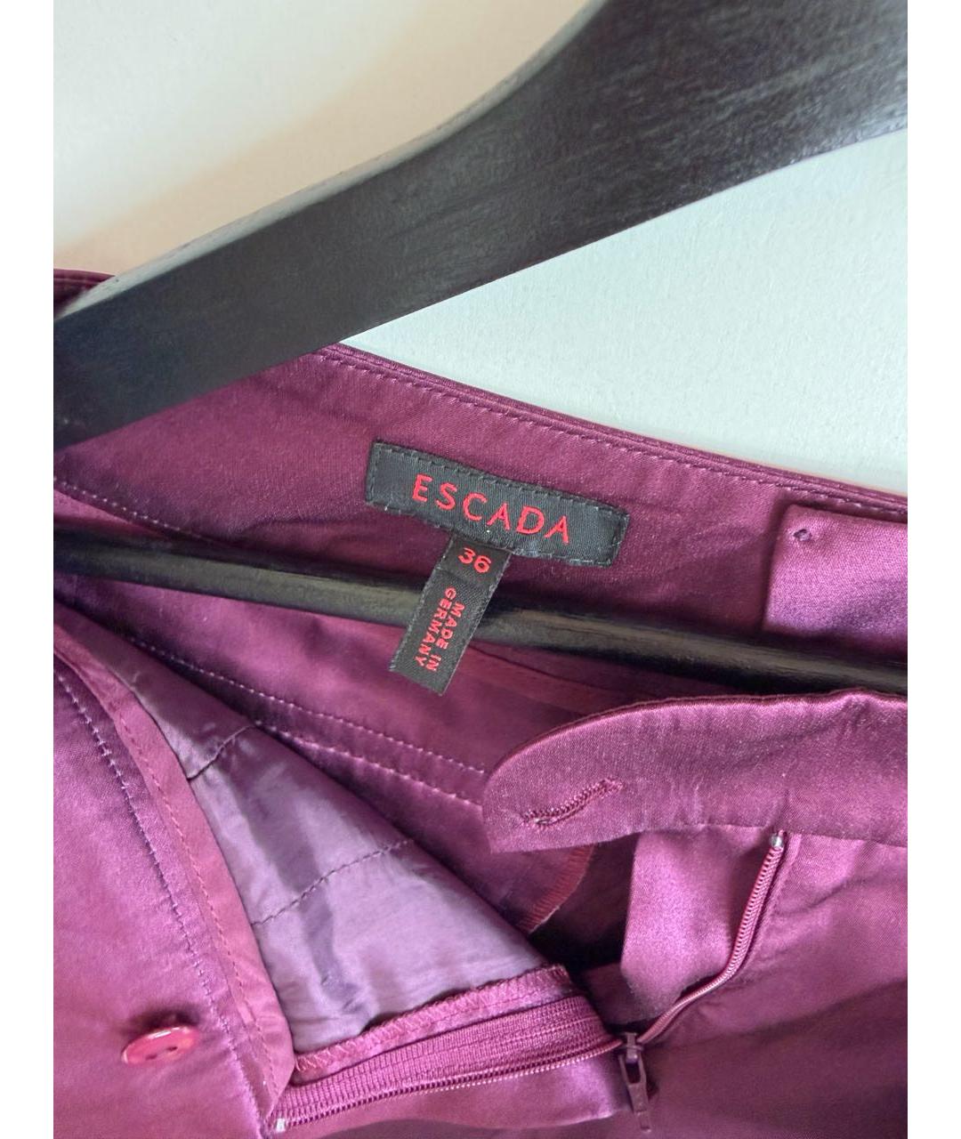 ESCADA Фиолетовые шелковые прямые брюки, фото 6