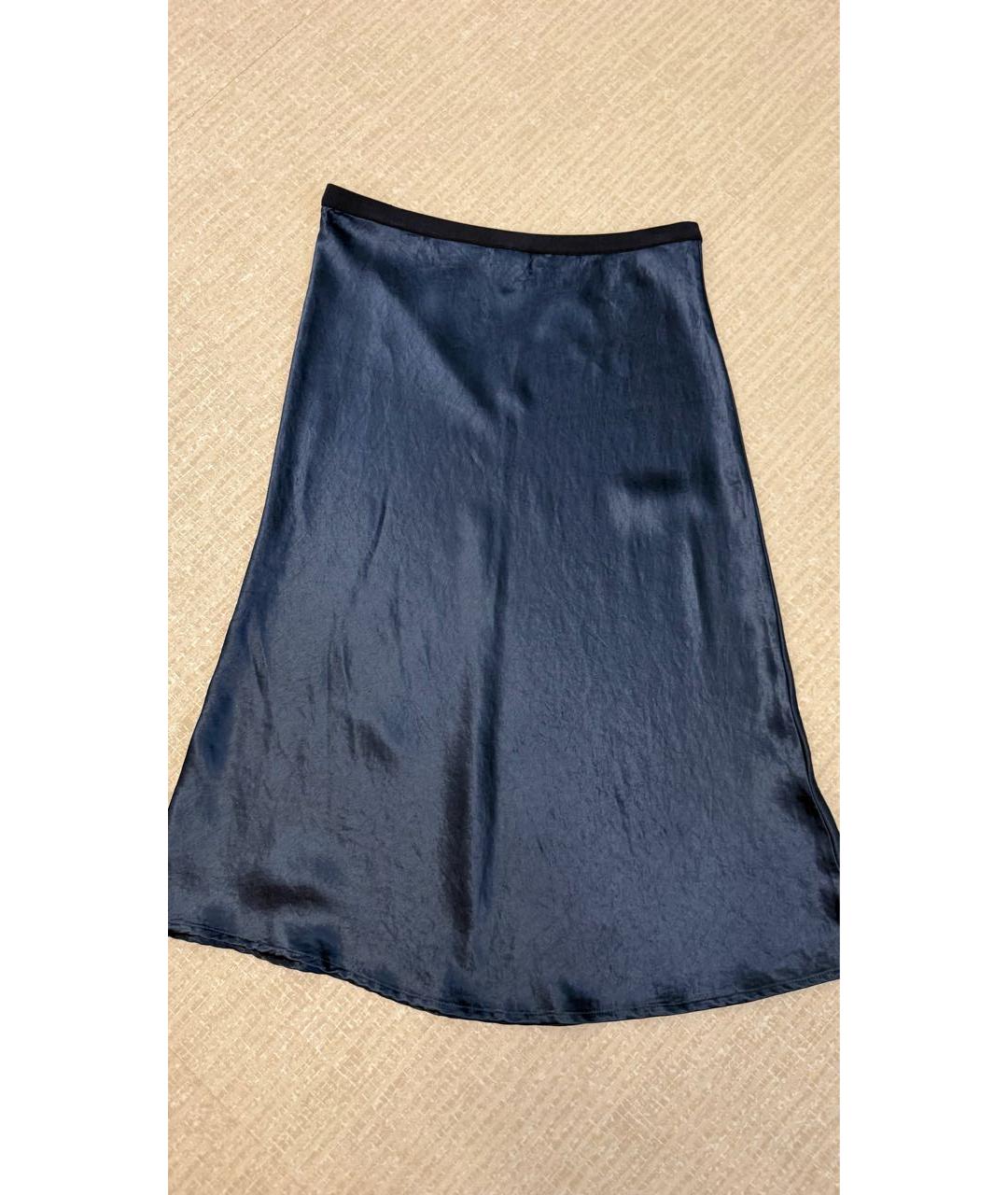 MAX MARA Синяя ацетатная юбка миди, фото 2