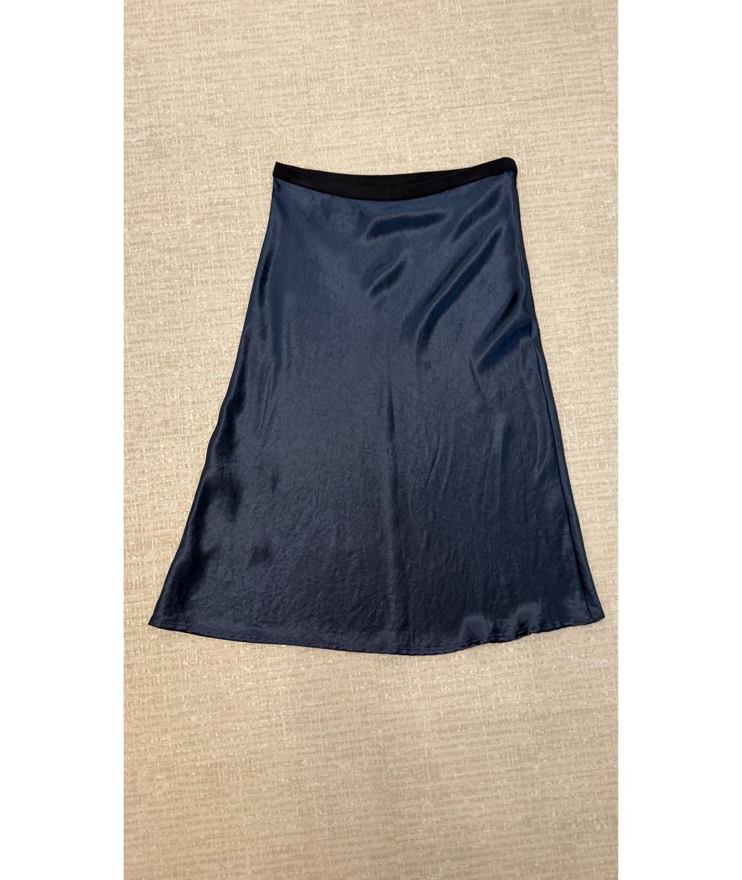 MAX MARA Синяя ацетатная юбка миди, фото 9