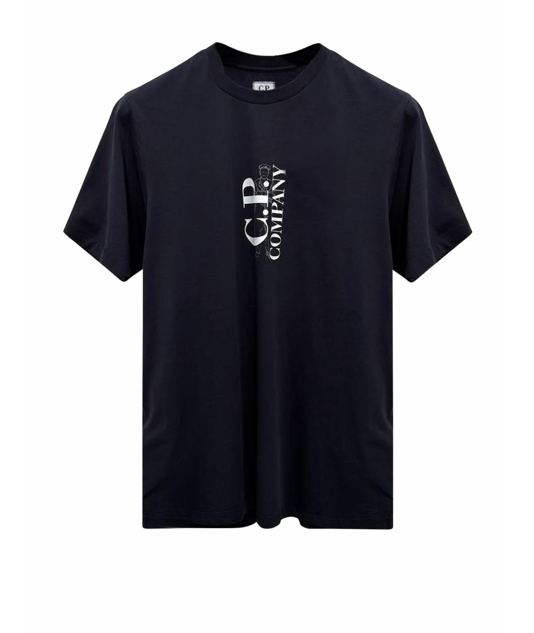 CP COMPANY Темно-синяя хлопковая футболка, фото 1