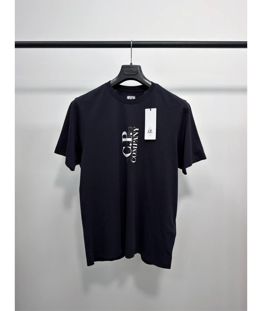 CP COMPANY Темно-синяя хлопковая футболка, фото 5