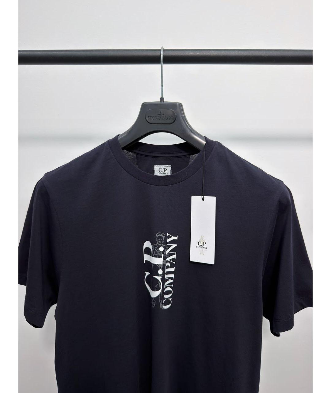 CP COMPANY Темно-синяя хлопковая футболка, фото 3