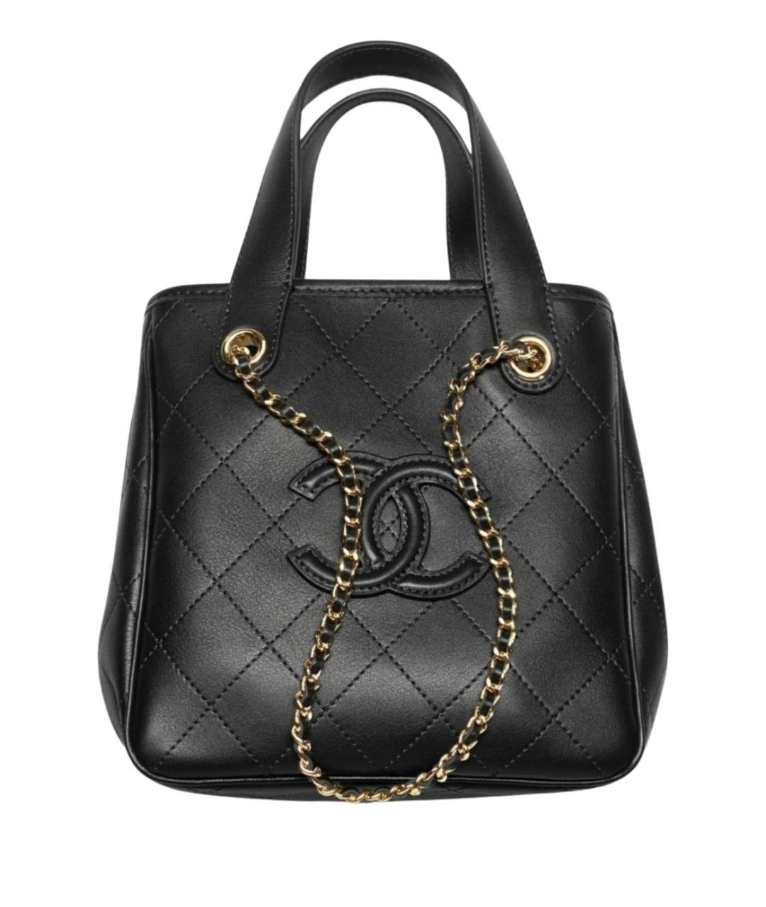 CHANEL Черная кожаная сумка тоут, фото 1