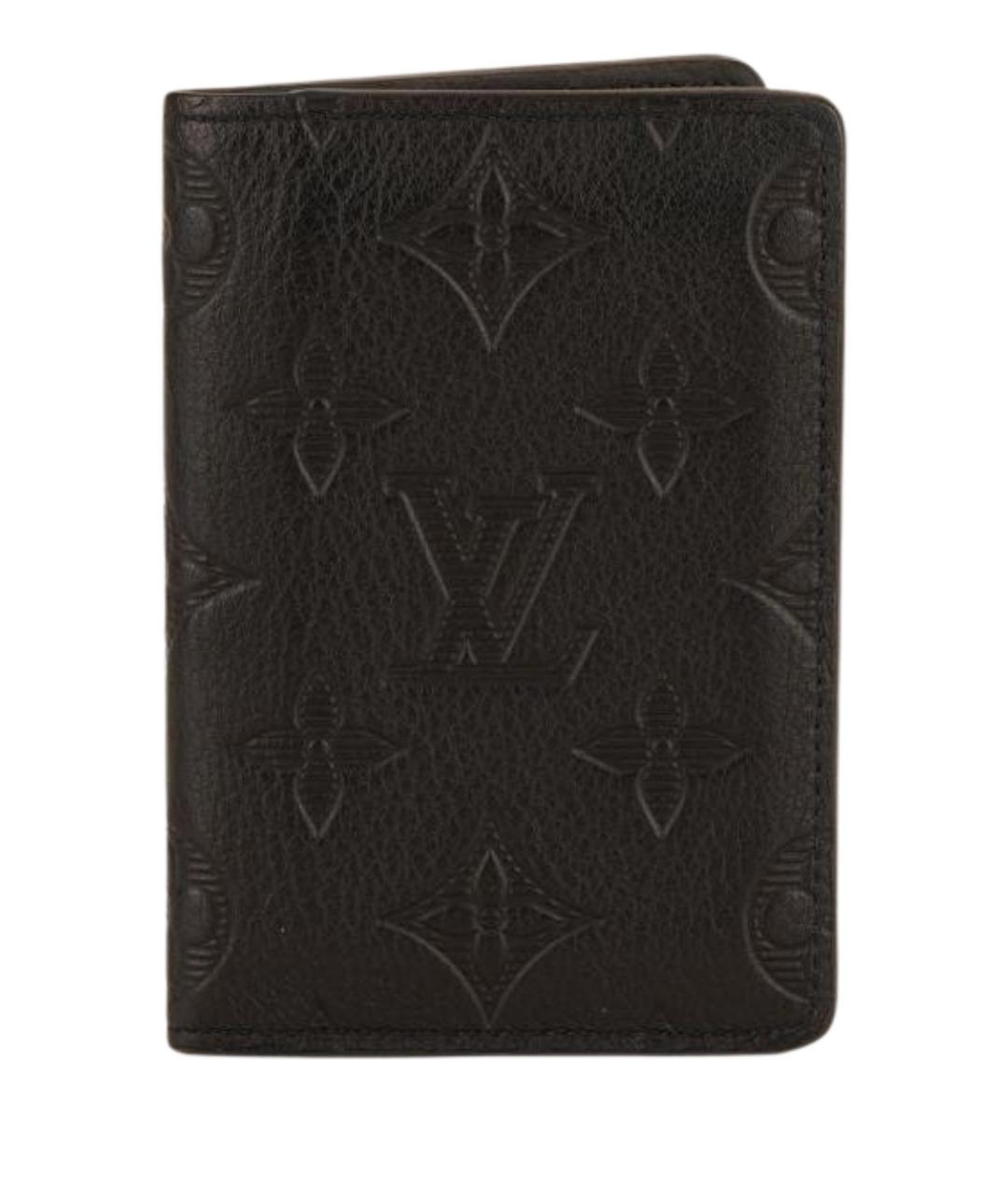 LOUIS VUITTON Черный кожаный кардхолдер, фото 1