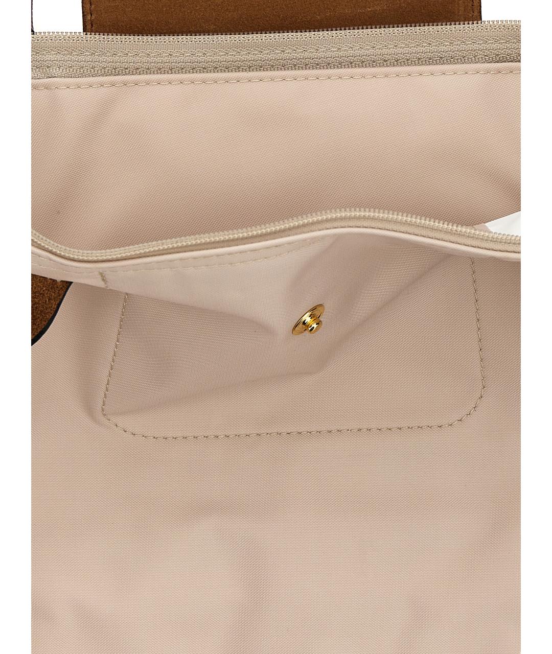 LONGCHAMP Бежевая нейлоновая сумка тоут, фото 4