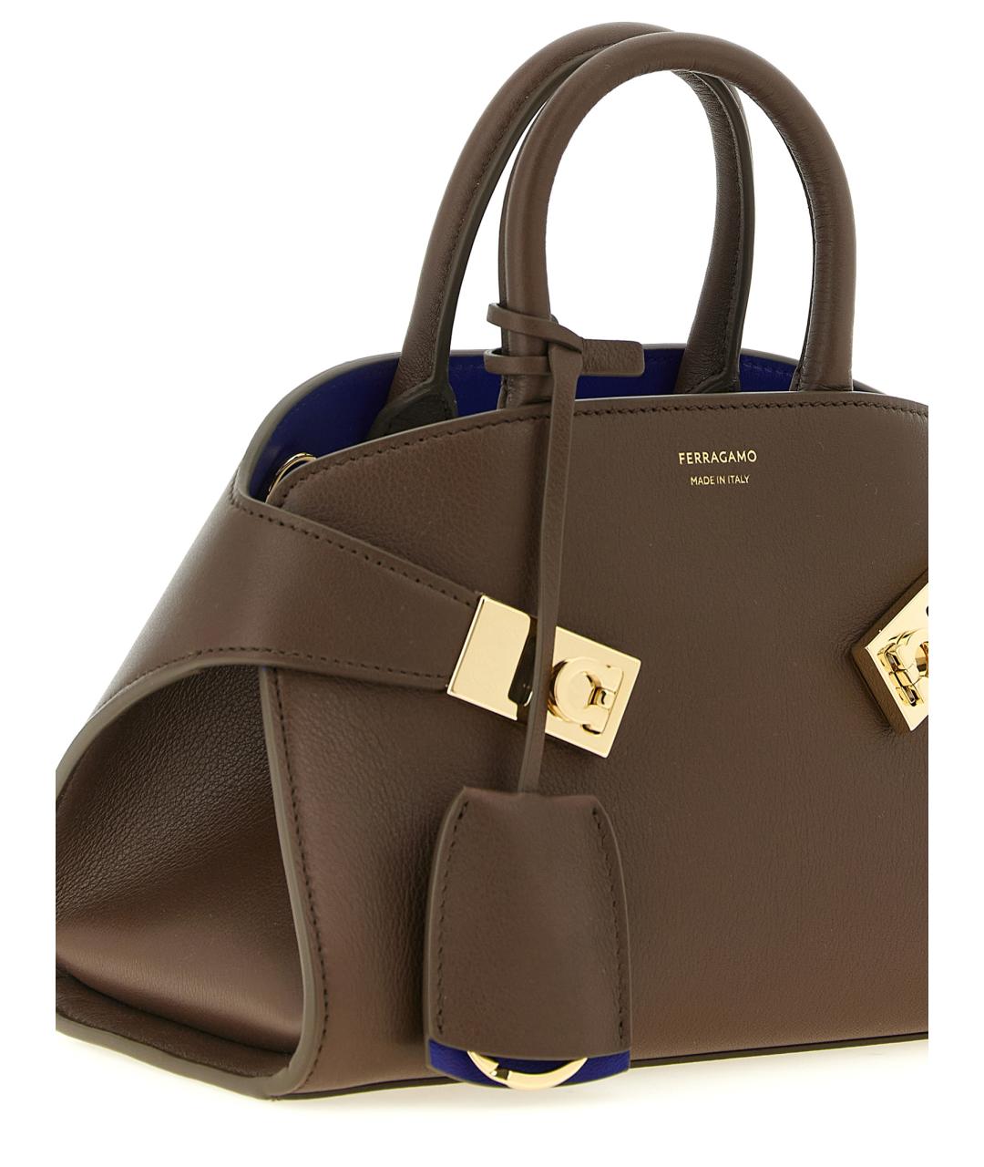 FERRAGAMO Коричневая кожаная сумка тоут, фото 3
