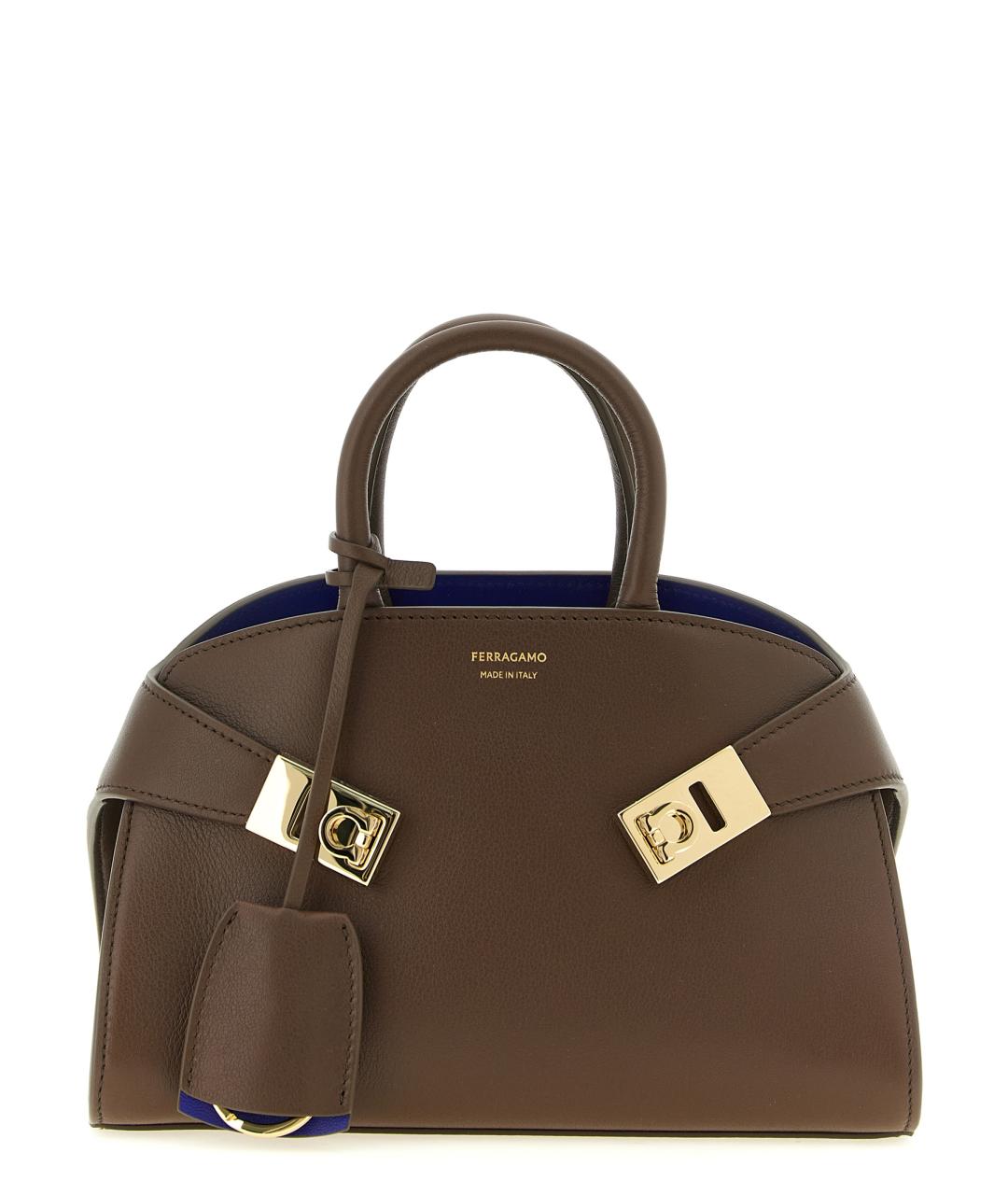 FERRAGAMO Коричневая кожаная сумка тоут, фото 1