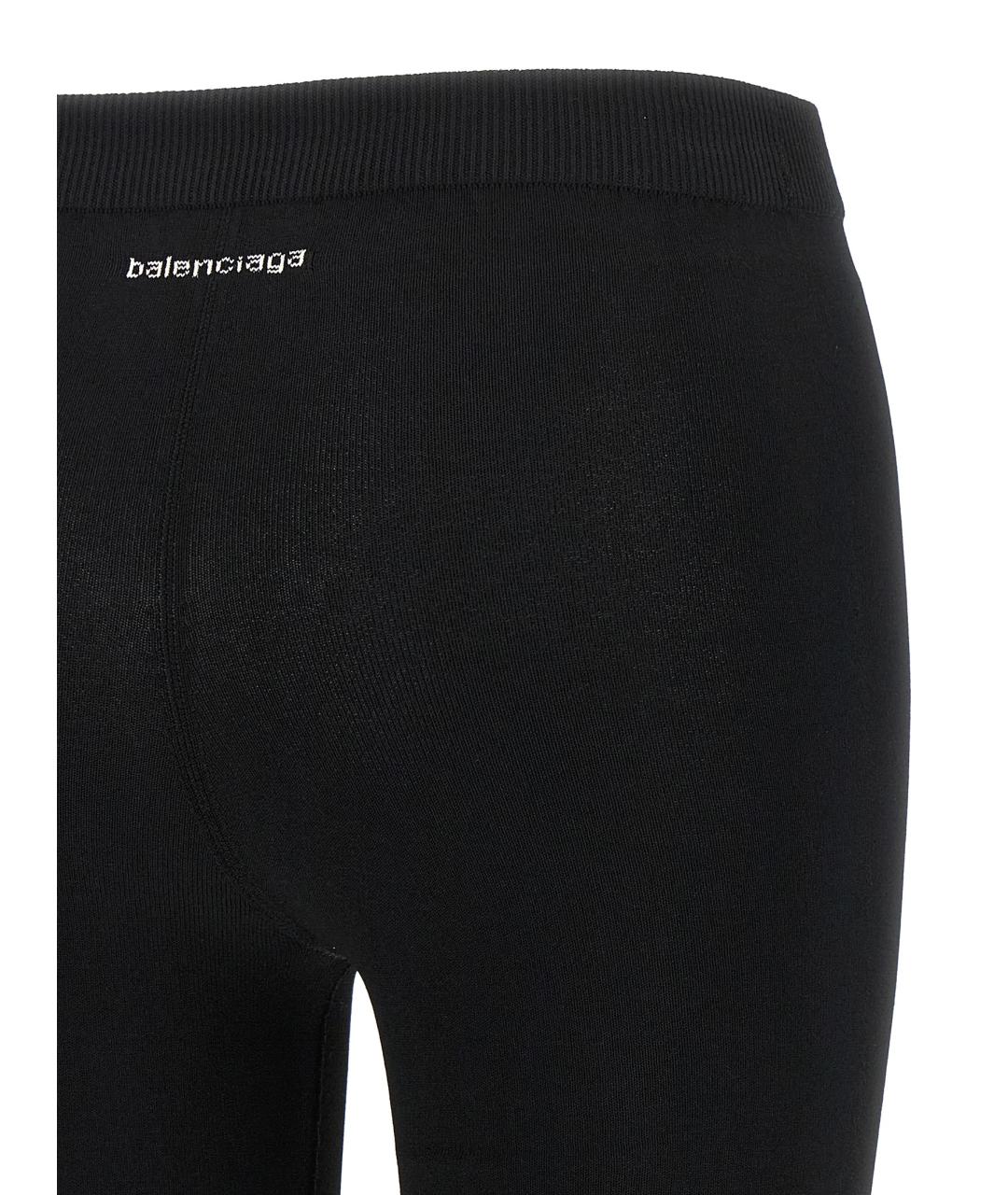 BALENCIAGA Черные полиэстеровые леггинсы и велосипедки, фото 4