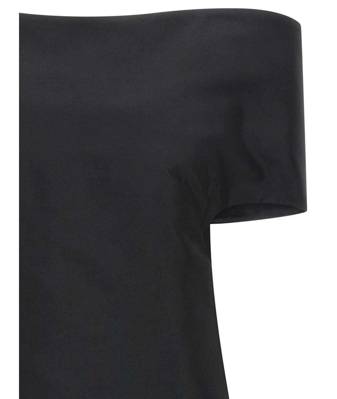 JIL SANDER Черное шелковое коктейльное платье, фото 3