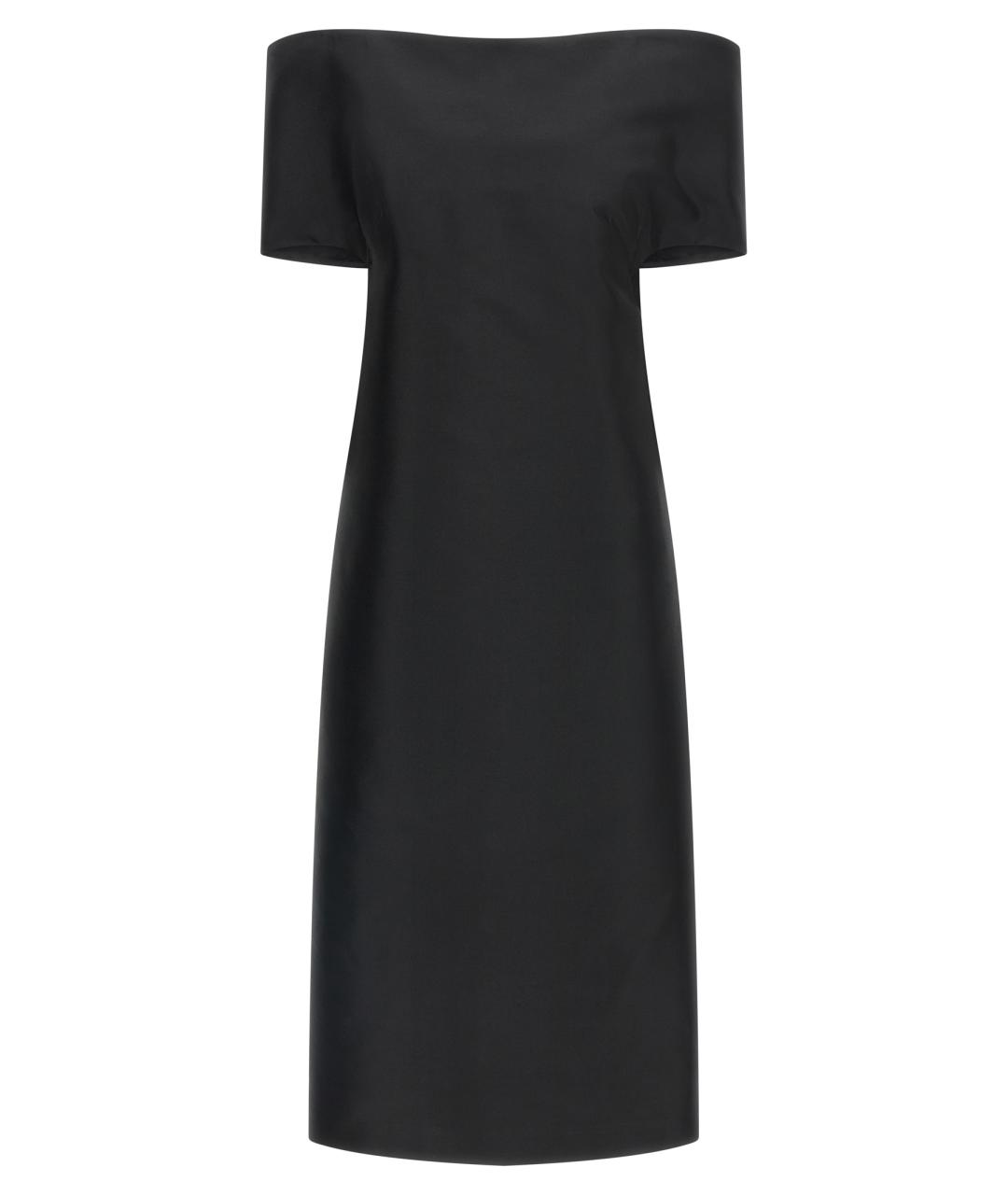 JIL SANDER Черное шелковое коктейльное платье, фото 1