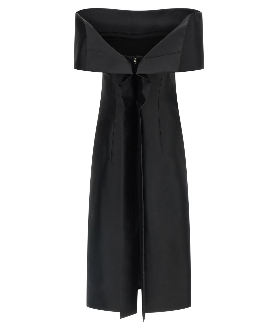 JIL SANDER Черное шелковое коктейльное платье, фото 2