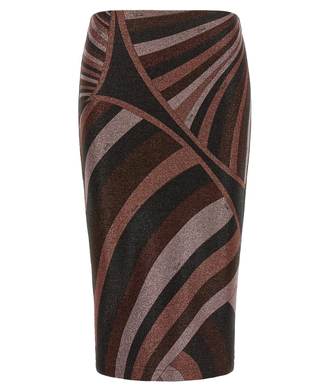 EMILIO PUCCI Бордовая полиамидовая юбка миди, фото 1