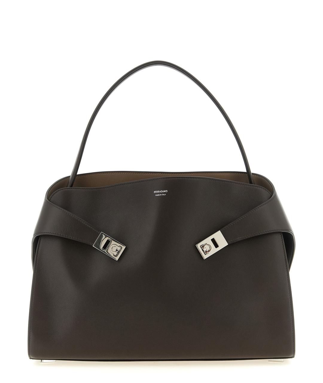 FERRAGAMO Коричневая кожаная сумка тоут, фото 1
