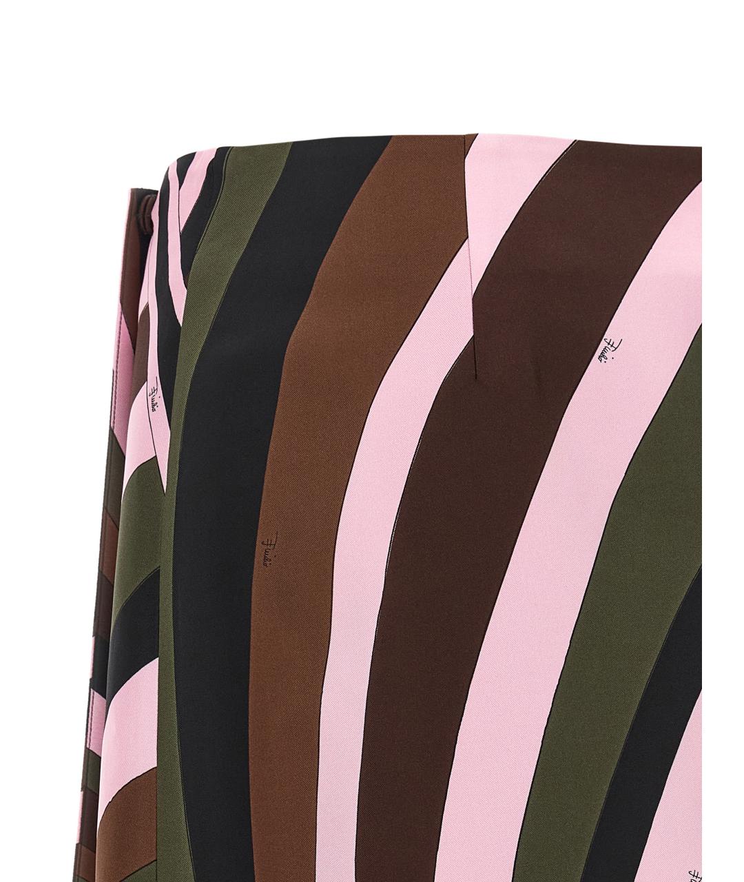 EMILIO PUCCI Мульти шелковая юбка миди, фото 4