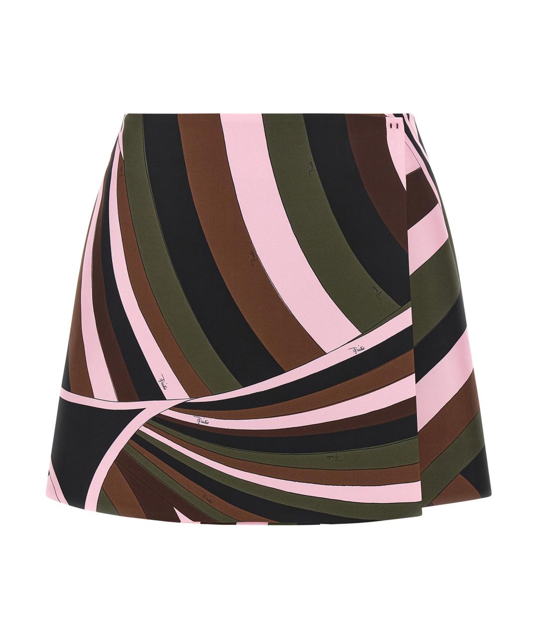 EMILIO PUCCI Мульти шелковая юбка миди, фото 1