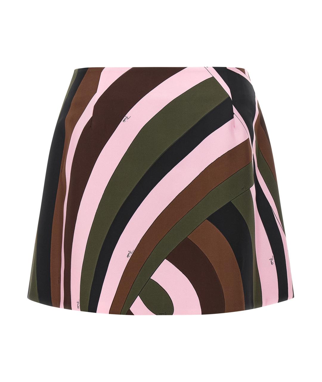 EMILIO PUCCI Мульти шелковая юбка миди, фото 2