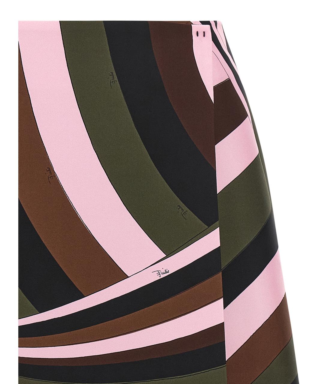 EMILIO PUCCI Мульти шелковая юбка миди, фото 3