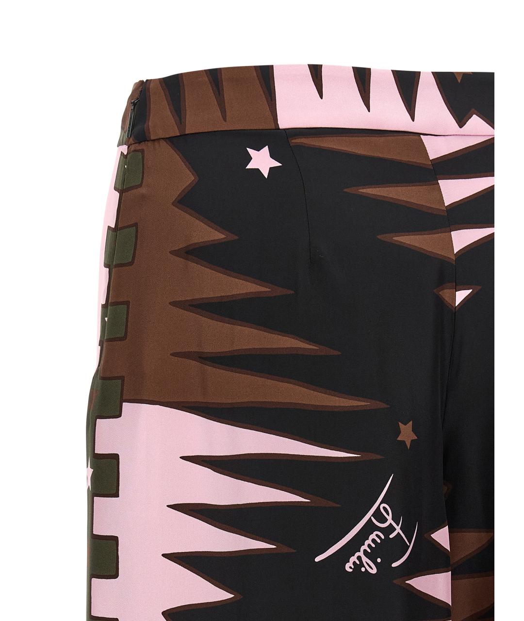 EMILIO PUCCI Мульти шелковые прямые брюки, фото 4