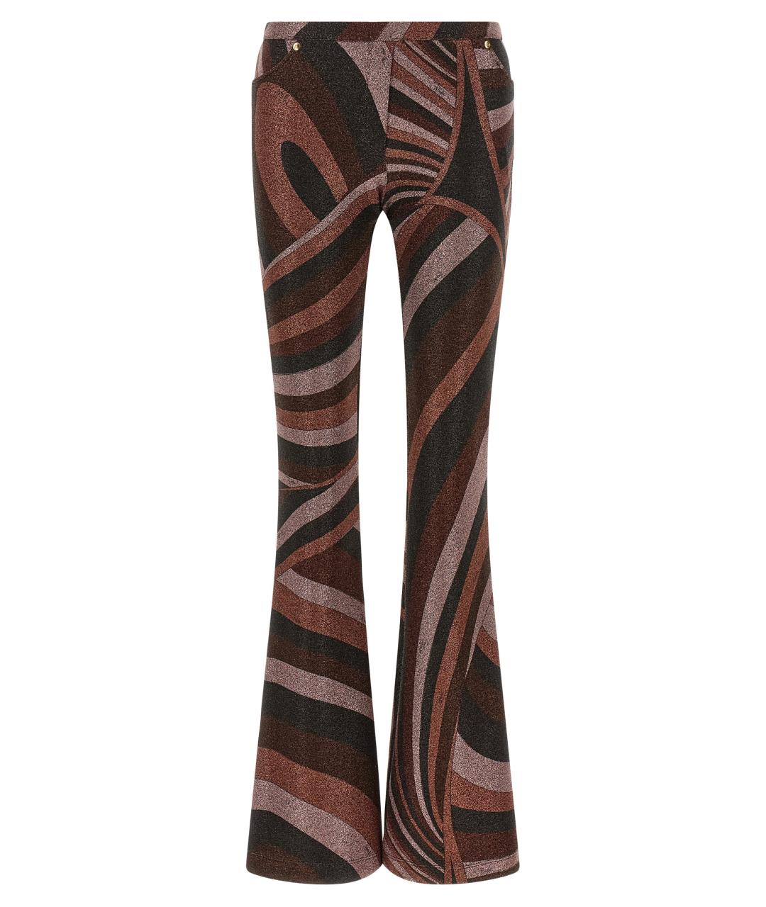 EMILIO PUCCI Бордовые полиамидовые прямые брюки, фото 1