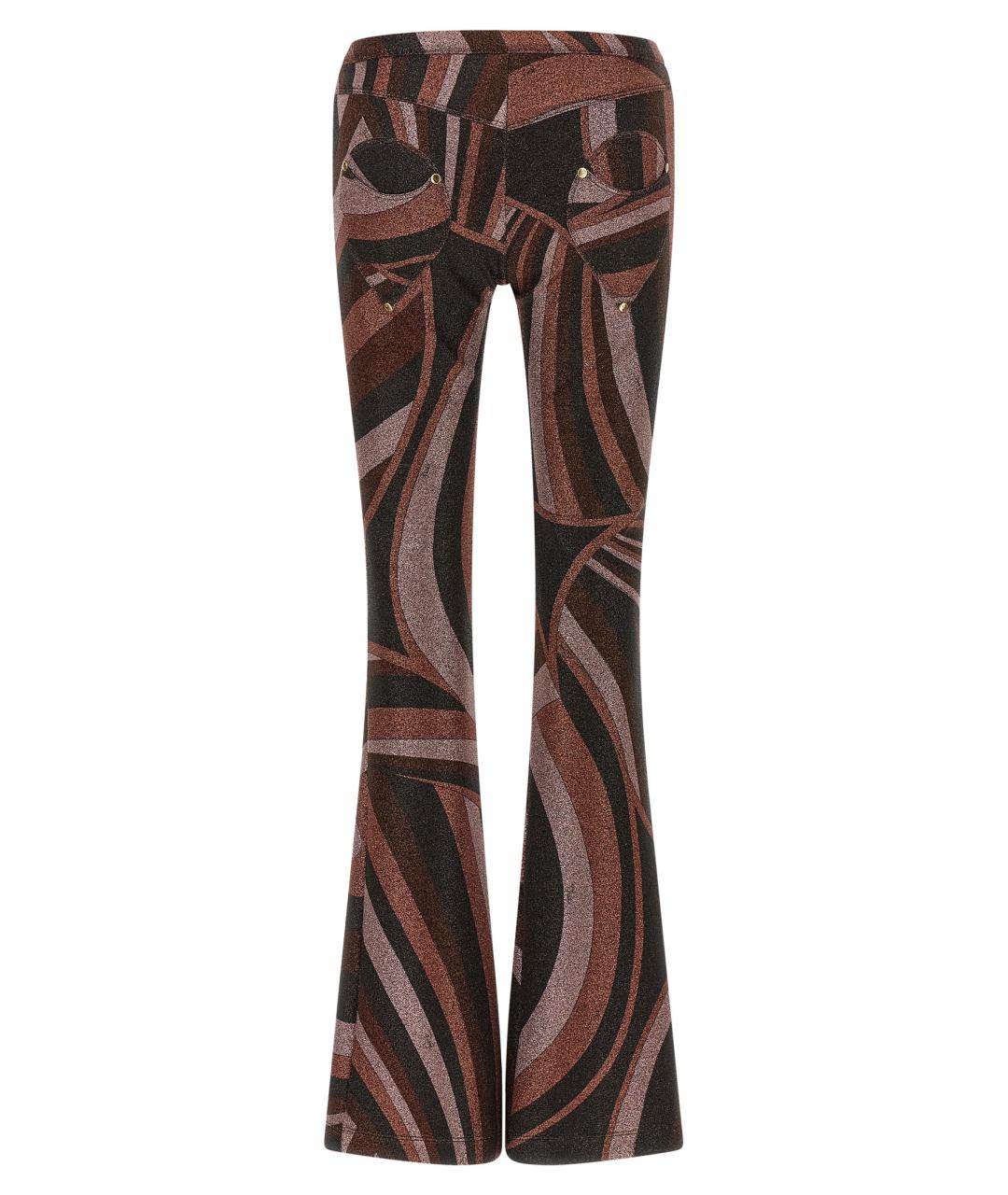 EMILIO PUCCI Бордовые полиамидовые прямые брюки, фото 2