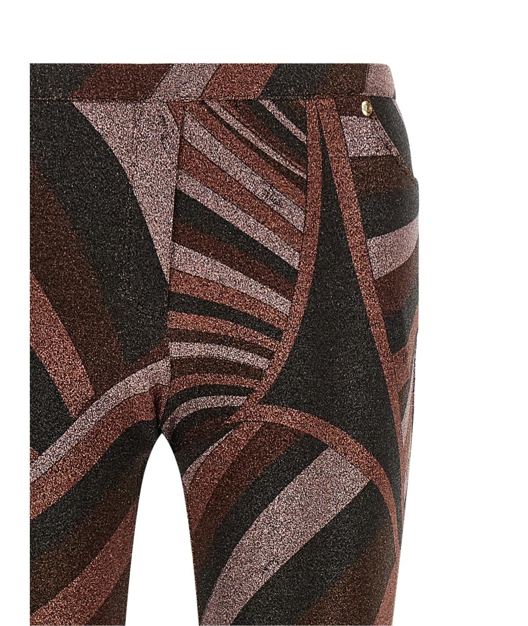EMILIO PUCCI Бордовые полиамидовые прямые брюки, фото 3