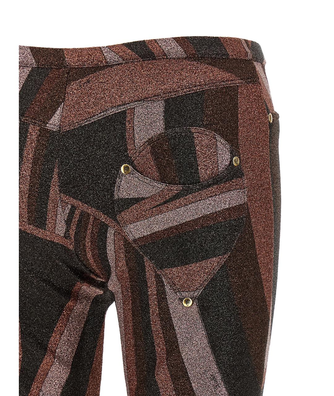 EMILIO PUCCI Бордовые полиамидовые прямые брюки, фото 4