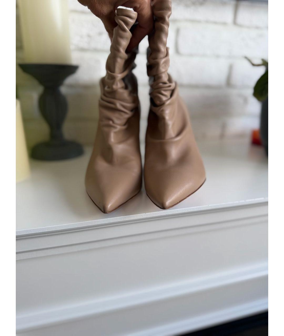 GIANVITO ROSSI Бежевые кожаные полусапоги, фото 2