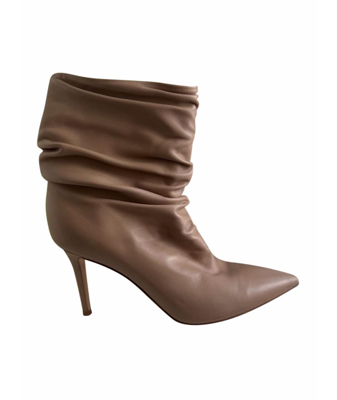 GIANVITO ROSSI Бежевые кожаные полусапоги, фото 1