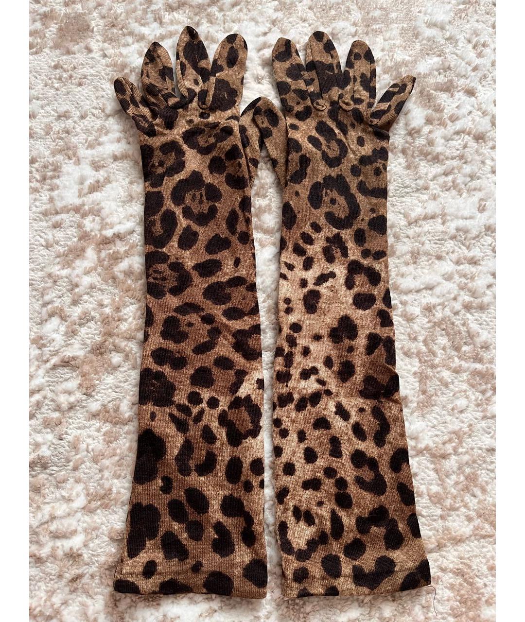 DOLCE&GABBANA Коричневые шерстяные перчатки, фото 7