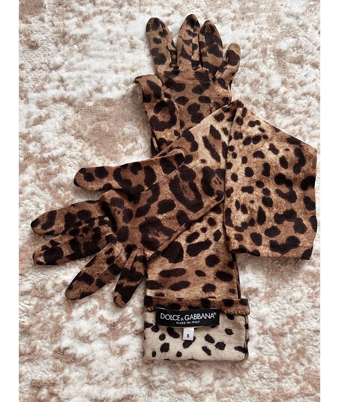 DOLCE&GABBANA Коричневые шерстяные перчатки, фото 4
