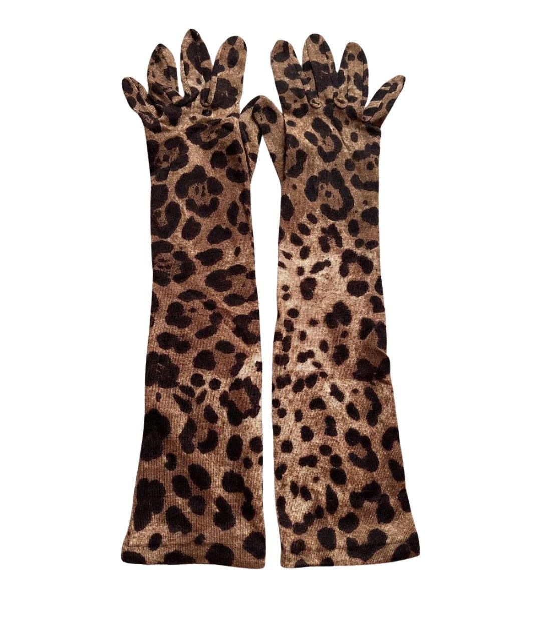 DOLCE&GABBANA Коричневые шерстяные перчатки, фото 1