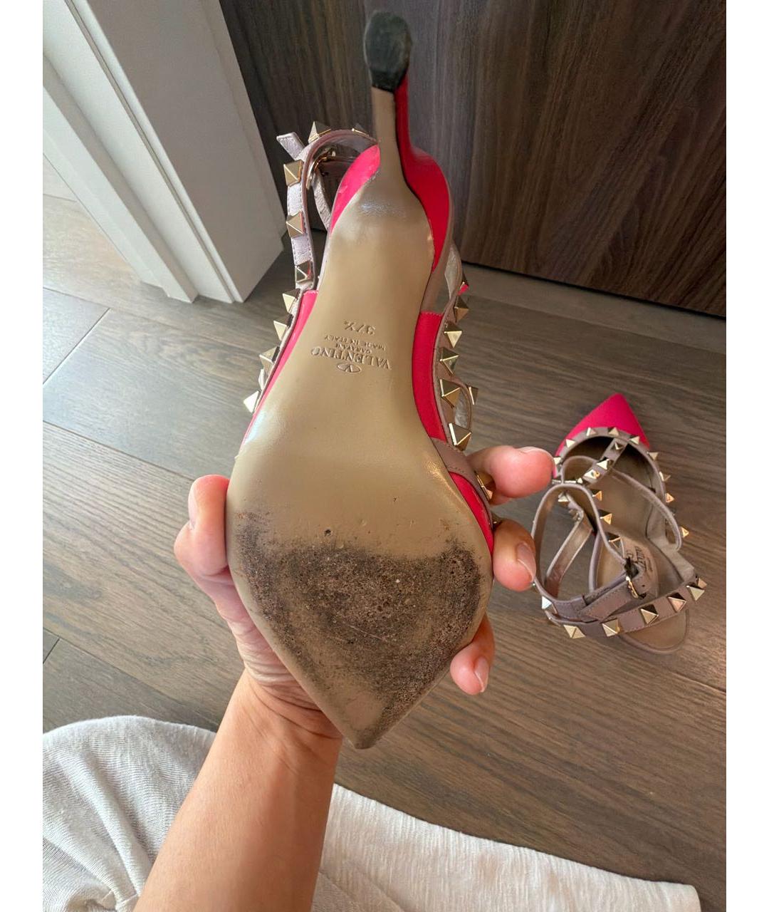 VALENTINO Розовые кожаные туфли, фото 6