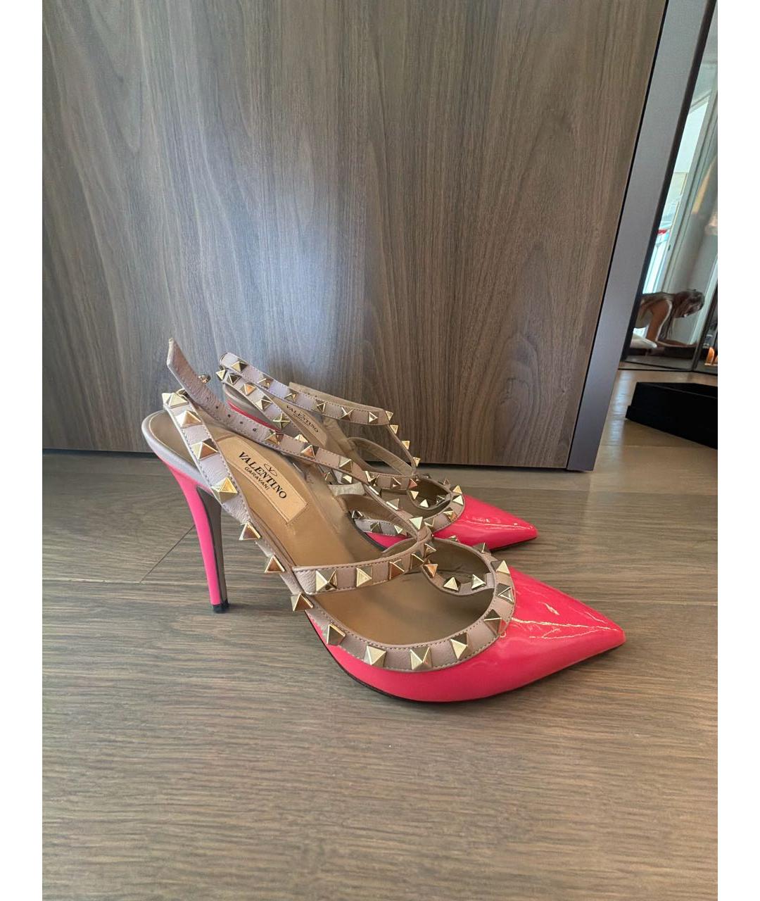 VALENTINO Розовые кожаные туфли, фото 8