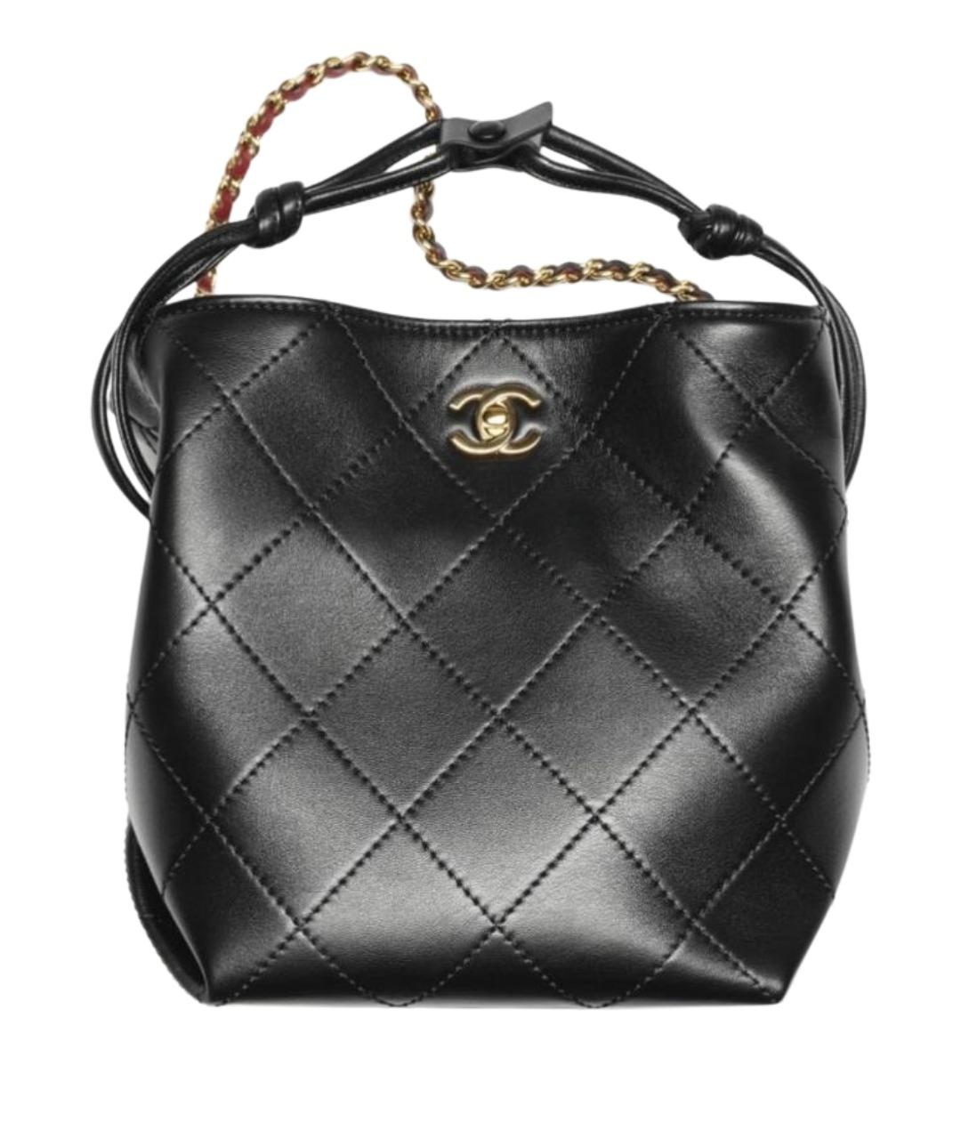 CHANEL Черная кожаная сумка с короткими ручками, фото 1
