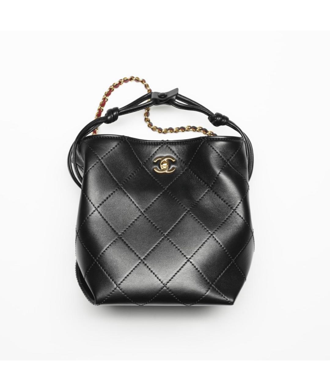 CHANEL Черная кожаная сумка с короткими ручками, фото 5
