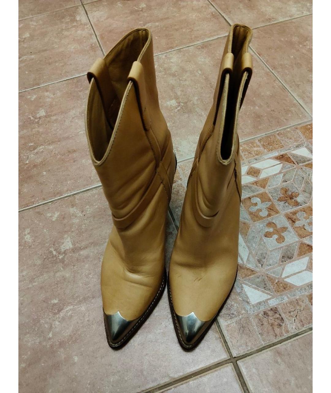 ISABEL MARANT Коричневые кожаные полусапоги, фото 3