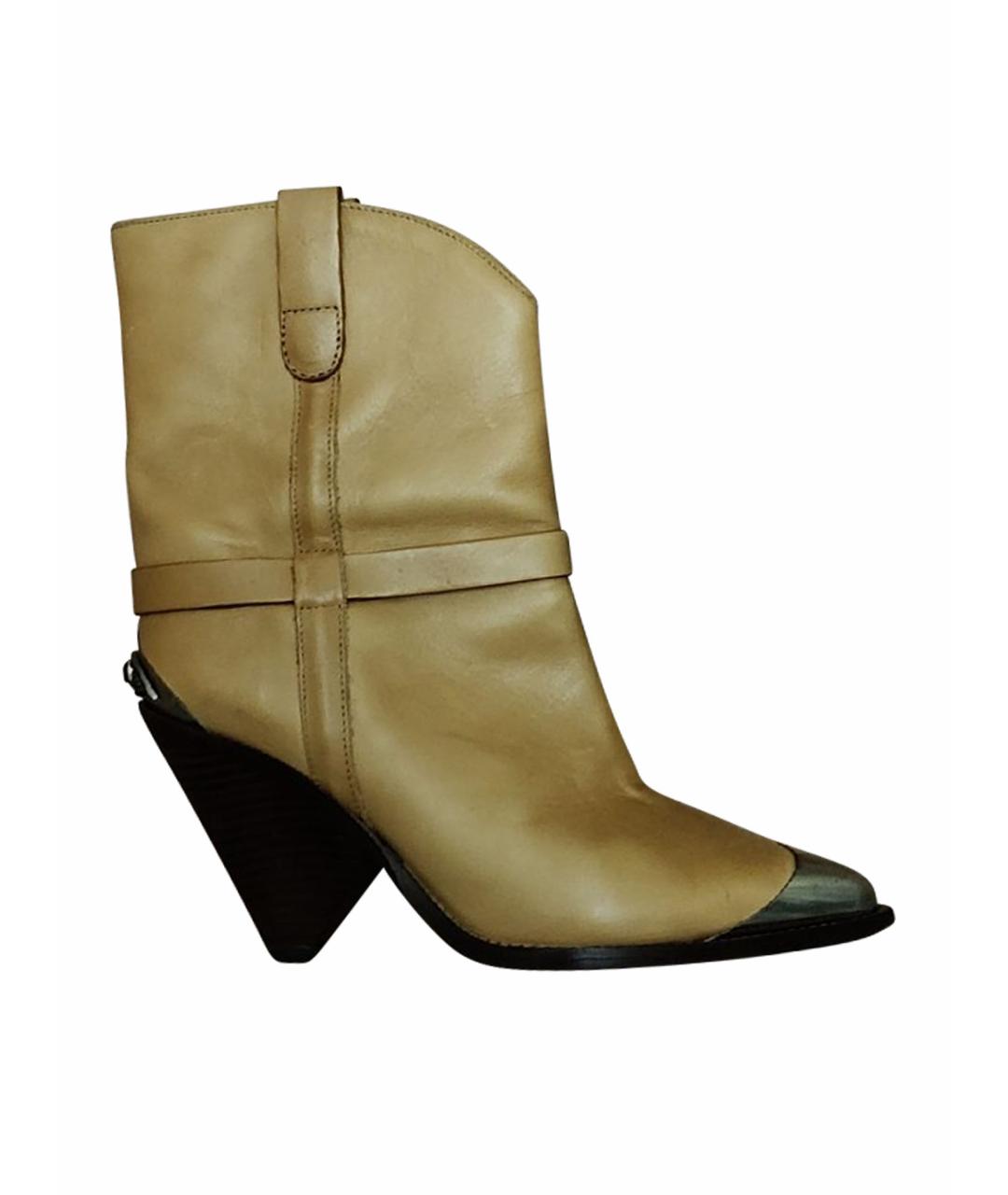 ISABEL MARANT Коричневые кожаные полусапоги, фото 1