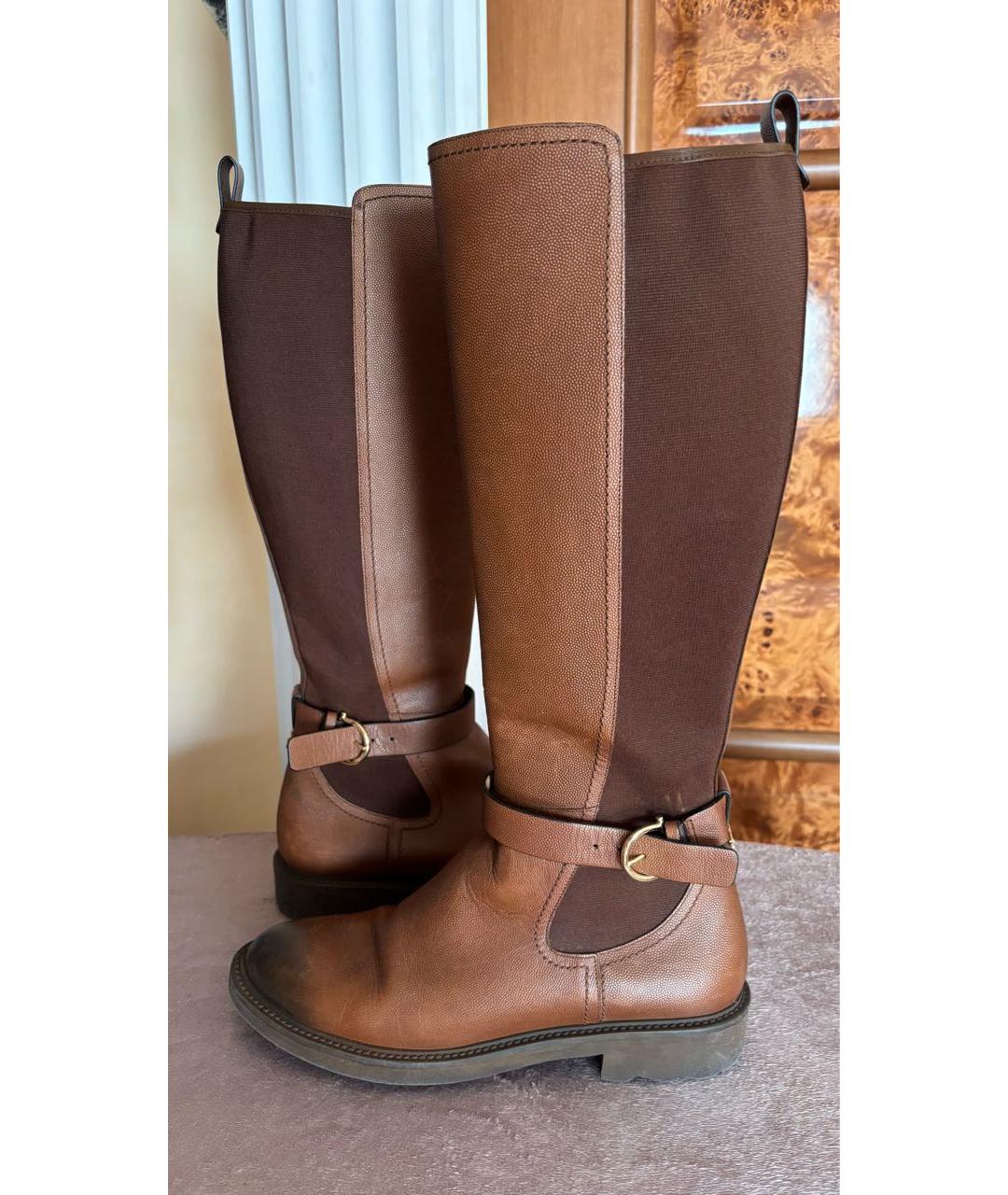 FERRAGAMO Коричневые сапоги из искусственной кожи, фото 8
